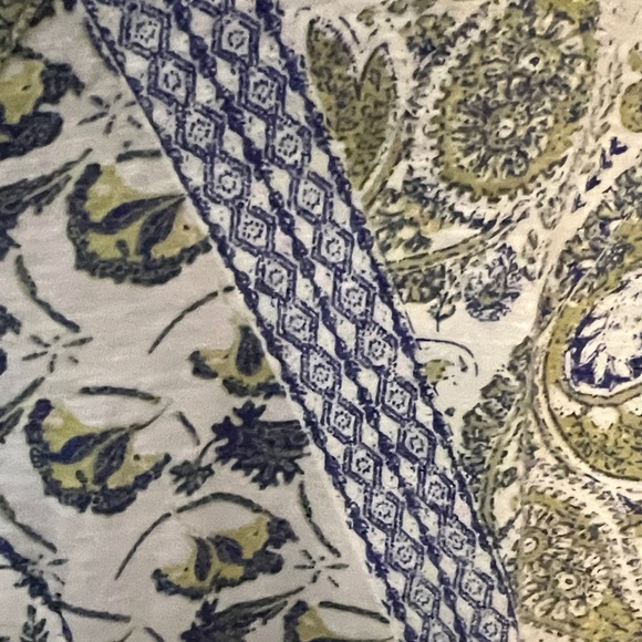 Lucky Brand Paisley V-Neck Top - Green and Blue - Picture 3 of 4